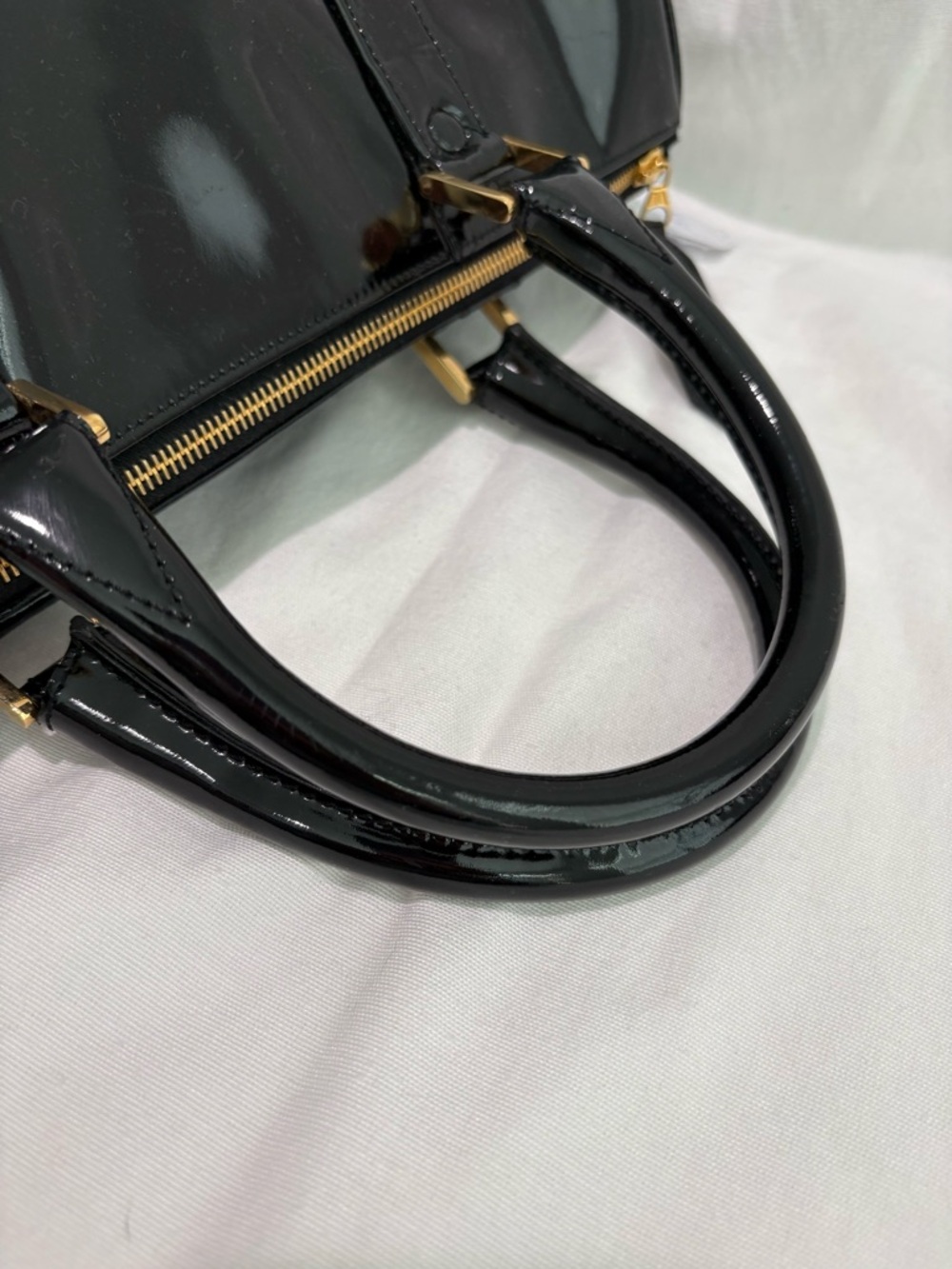 Authentic Chanel Patent Leather Bowler travel  Bag with certificate black Boston - Picture 8 of 16